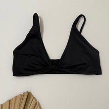 Load image into Gallery viewer, Black Bikini Top with a Center Knot