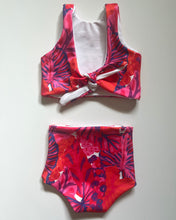 Load image into Gallery viewer, High Waisted Toddler Bikini Bottom- Aloha Print- 2T